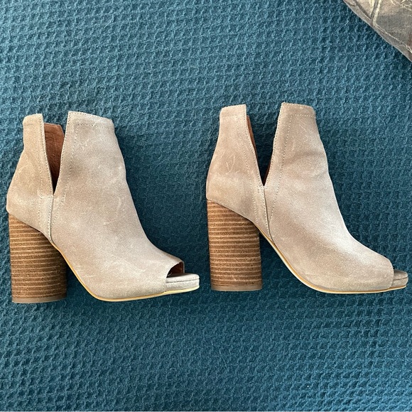 Jeffrey Campbell Suede Open Toe Booties - Picture 2 of 9